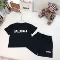 バレンシアガ セットアップ キッズ服 ブランド BALENCIAGA Tシャツ トップス  ハーフパンツ ベビー男の子カットソー 半ズボン キッズ tシャツ ポロシャツ 半袖 パジャマ ベビー服 男の子 夏セット ルームウェア 旅行 海辺 ビーチ スポーツ 通園 通学 普段着