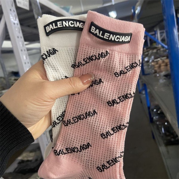 Balenciaga バレンシアガハイブランド ソックス 2点セット 綿製コットン 靴下 メンズ 通気性浅口ソックス 女の子好き 韓国ブランドソックス 男女兼用 ファッション