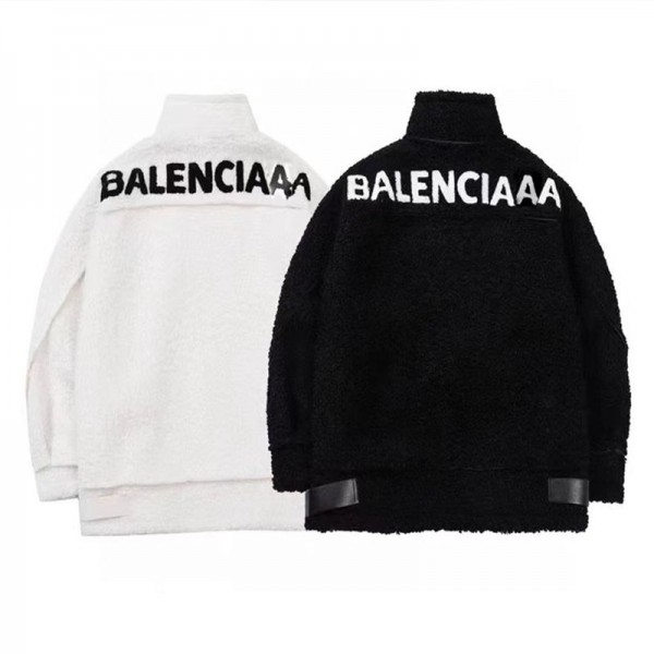 Balenciaga バレンシアガ ブランド ファーコート フェイクレイヤードのラムズウール製フード付きコート フリースコート レディース フード付き ジャケット ロングボアコート 秋冬 防風 耐摩耗性 あったか 快適さと通気性 フリースジャケット 重ね着風