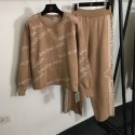 Balenciaga バレンシアガ ハイブランド レディース セットアップ春秋冬 ニット ワイドパンツ セットアップ 2点 セット S - 2XL 細く見える 細身 フォーマル 通勤 通学 カジュアル ファッション