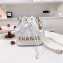 シャネル バケットバッグ レディース CHANEL ブランドショルダーバッグ アウトレット 斜めがけ 2way ハンドバッグ キャンバス レザー 革 シグネチャー 巾着 肩掛け ブランド