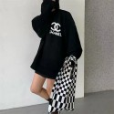 Chanel シャネル ブランドニット レディース セーター リブ パフスリーブ 長袖 カットソー 柔らか 体型カバー おしゃれ シンプル カジュアル 通勤 トップス 秋 冬 S - XL