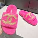 Chanel シャネルブランド ふわふわスリッパ ルームシューズ フリーススリッパ 男女兼用 暖かい 厚い底 カップル かわいい インドア 足首まで暖かルームブーツ 冬用 防寒 225¬255cm