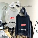 Chanel シャネルブランドトレーナー裏起毛レディースメンズ パーカー 気心地よい ブランドスウェット上着ゆったりメンズ 服 コピー カジュアル