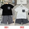 Dior ディオール 子供服 ブランド  ポロtシャツ 上下セット ２点セットキッズ かわいい トップス ハーフパンツ ゆったり スポーツウェア おしゃれ 人気 メンズ レディーズ 春夏 2色  90 - 160cm