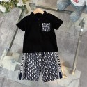 Dior ディオール 子供服 ブランド  ポロtシャツ 上下セット ２点セットキッズ かわいい トップス ハーフパンツ ゆったり スポーツウェア おしゃれ 人気 メンズ レディーズ 春夏 2色  90 - 160cm