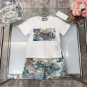 GG グッチ子供服 tシャツ 半パンツ セット服 ブランド かわいい トップス ゆったり スポーツウェア おしゃれ 人気 キッズ服 春夏 男の子 女の子  2色 90 - 160cm