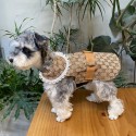 Lv ルイヴィトンブランドペット用品 猫服 小型犬 中型犬服 ハーネス リードセット ドッグウエア 猫服 犬服 リボン スカート 軽量 胸当て 胴輪 牽引ロープ 可愛い おしゃれ 調節可能 お散歩 着脱簡単