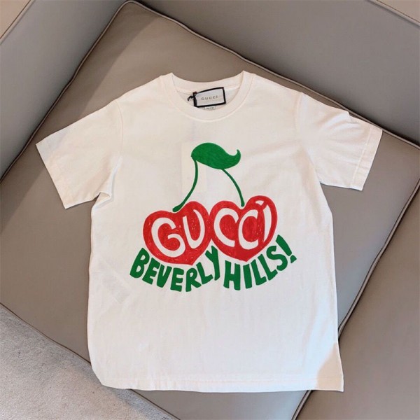 GG ブランドＴシャツ キッズ 半袖 丸首 綿100% 子供服 プリント柄 ショートスリーブＴシャツ ボーイズカジュアル 上着 かわいい100 - 150cm