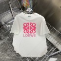 ロエベ ブランド ロングTシャツ 半袖 レディース LOEWE 大きいサイズ Tシャツ 春 夏 秋 クルーネック ロング丈 サイドスリット ゆったり おしゃれ カットソー ビッグサイズ チュニック 刺繍ロゴ プルオーバー 体型カバー シンプル