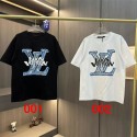 ルイヴィトン tシャツ メンズ 半袖 夏服 lv ブランド 上着 綿100% プリント柄 ヘンリーネック フィットネス おしゃれ インナーシャツ tシャツ メンズ シングル 肌着