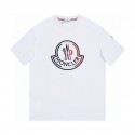 MONCLER ハイブランドｔシャツ メンズ モンクレール レディース用半袖シャツ 上着 夏の服 コットン 柔らかい 快適 ファッション 通気性 刺繍ロゴ オシャレ 男女 ペアルック