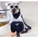 プラダ ブランド 犬用首輪 ペット用リード 首輪 バンダナ Prada  犬用よだれかけ 2点セット ハイブランドペット散歩用グッズ ブランドペット首輪 牽引ロープ セット 通気性 ファッション