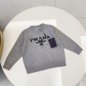 ブランド プラダ 子供服 ニットセーター PRADA 男の子 女の子 クルーネック 長袖 丸首 綿 キッズ 春秋冬 シンプル 通学 ボーイズ ガールズ 下着 インナー 防寒 