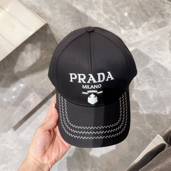 Prada プラダ ブランド キャップ メンズ レディース 刺繍 帽子 100%コットン 紫外線対策 軽量 野球帽 調節可能 おしゃれ カジュアル 春 夏 秋 男女兼用