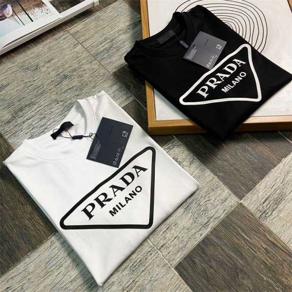 Prada プラダtシャツハイブランド夏ブランド半袖tシャツブランドtシャツオーバーサイズ夏tシャツブランドかわいい S - 3XL