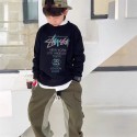 Stussy ステューシー ブランド子供 パーカー コピーブランドキッズ服 トレーナー 裏起毛 ブランド スウェット 上着 ゆったり トレーナースウェットパーカー