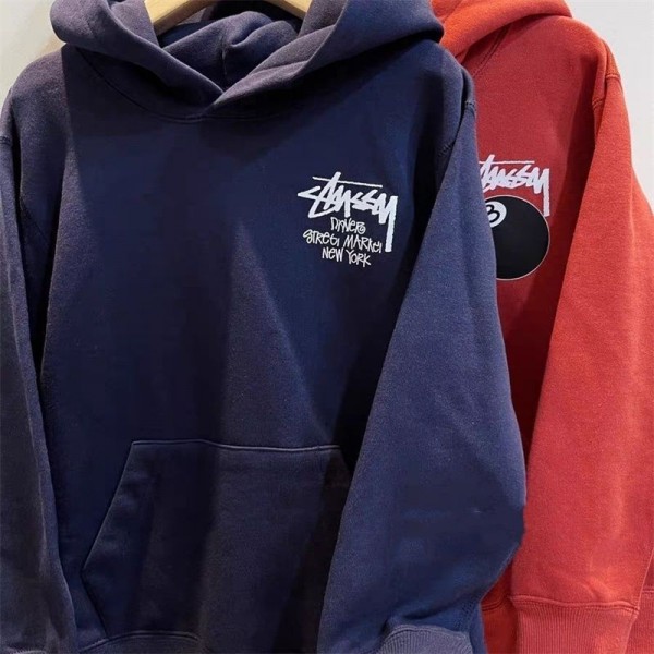 Stussy ステューシー ブランド パーカー トレーナー キッズ 長袖 女の子 男の子 厚手 プリント柄 春 秋 子供パーカー ジップアップ フードなし パーカー 部屋着 子供服 スポーツ 通園通学 100 - 160cm