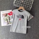 流行り ブランド ザノースフェイス 子供Tシャツ 半袖 THE NORTH FACE キッズ 上着 トップス 丸首 綿100%  心目プリント柄 ショートスリーブTシャツ ベーシック 人気