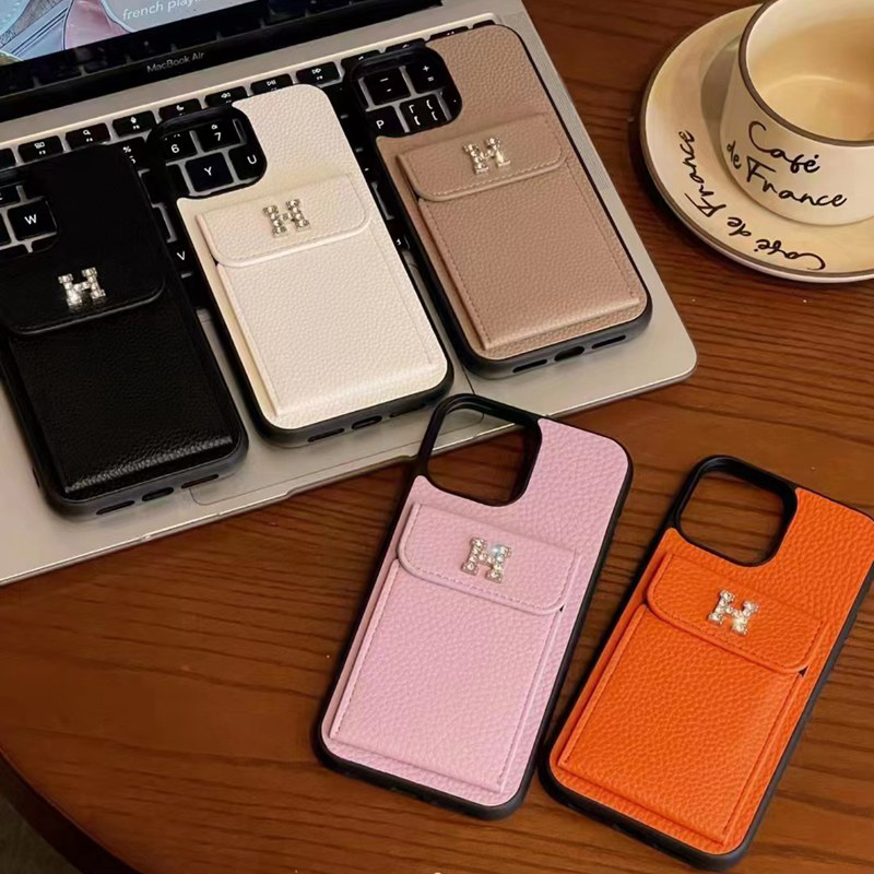 Hermes エルメスiphone 14 15 plusケースカバースタンド付き韓国風